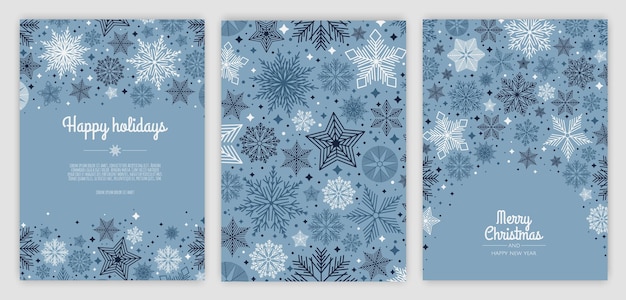 Vector merry christmas artistic templates corporate holiday cards and invitations winter frames and backgrounds design