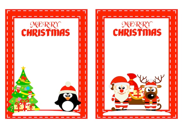 Vector merry christmas background card set