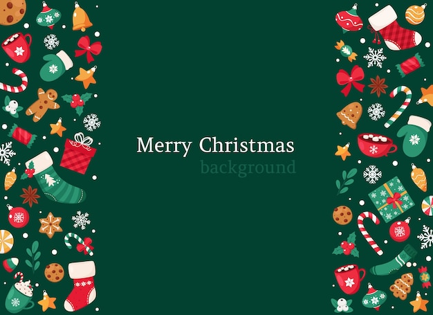 Merry Christmas background. Christmas elements collection.