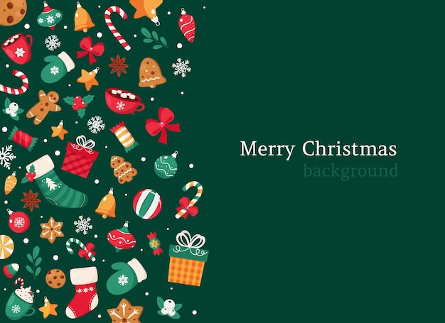 Merry Christmas background. Christmas elements collection.