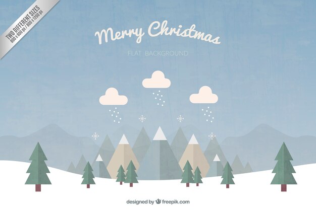 Merry christmas background in flat design