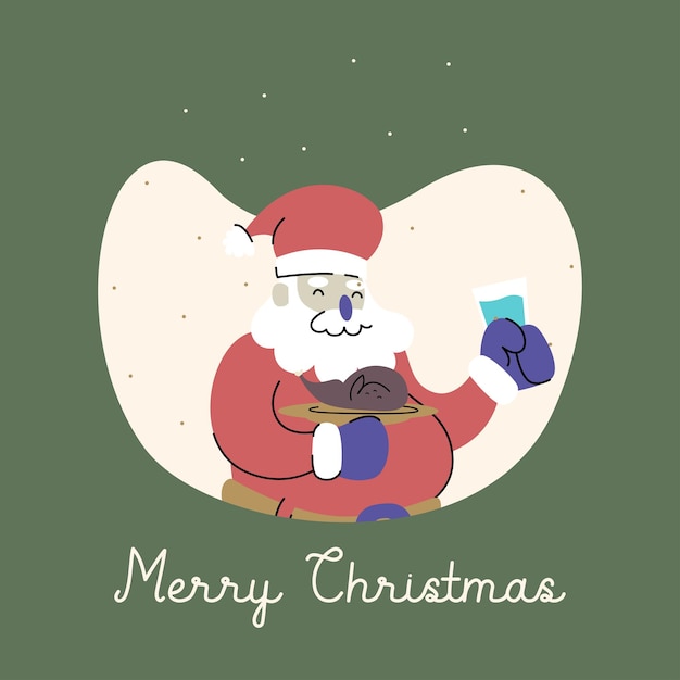 Merry Christmas Background Illustraion Template Vector