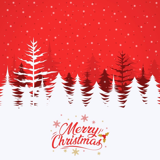 Merry christmas background illustration in flat design