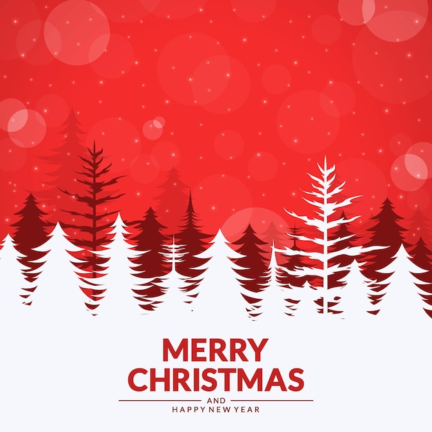 Merry christmas background illustration in flat design