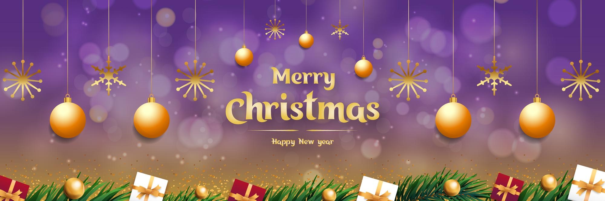 Premium Vector | Merry christmas background promotion with golden ...