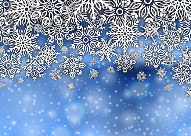 Vector merry christmas background snowflakes