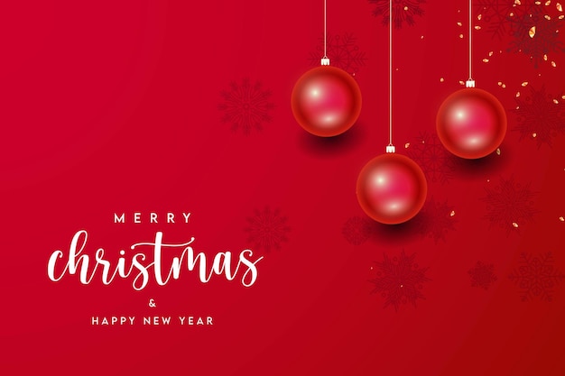 Merry christmas background with beautiful template and read color background