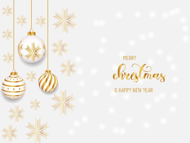 ベクトル クリスマスの要素と新年の背景を持つメリー クリスマスの背景