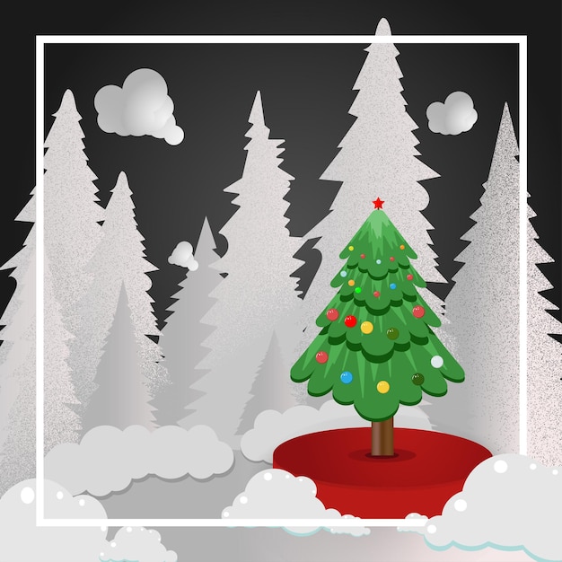 Vector merry christmas background with christmas element premium vector