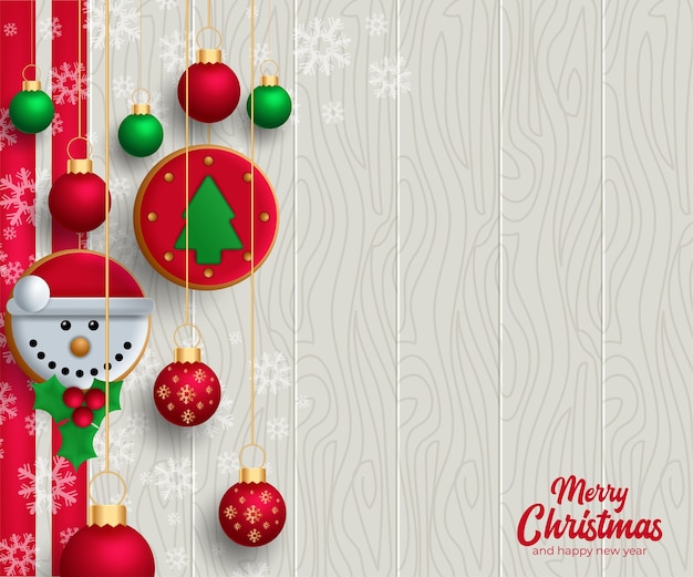 Vector merry christmas background with christmas element.