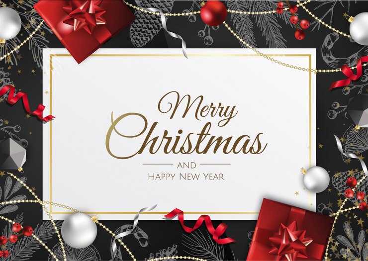 Vector クリスマスの要素を持つメリークリスマスの背景