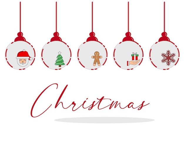 merry christmas background with hanging ball decoration