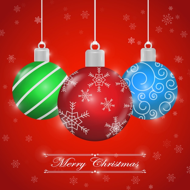 Merry christmas background with ornament ball