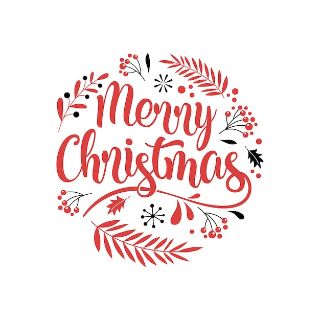 Vector merry christmas background with typography