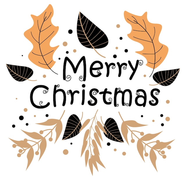 Vector merry christmas background with typography