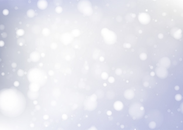 Merry Christmas Background with white bokeh lights