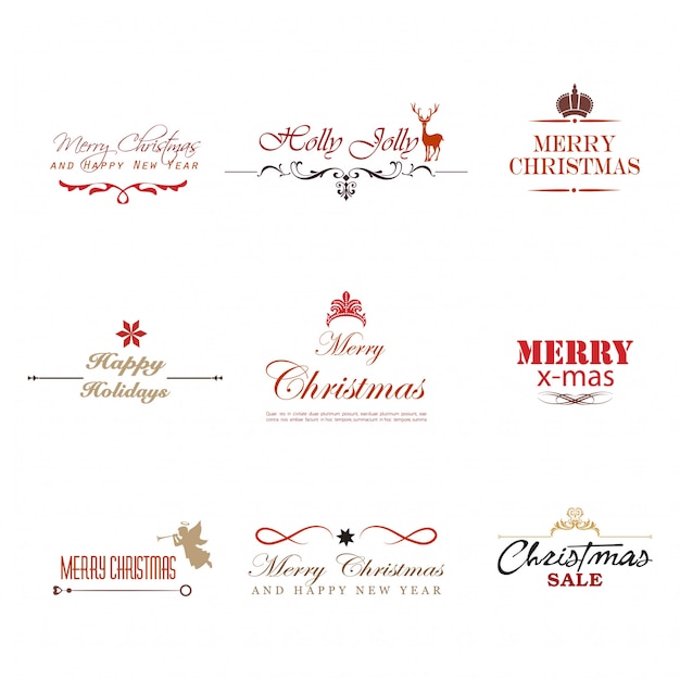 Vector merry christmas badges collection