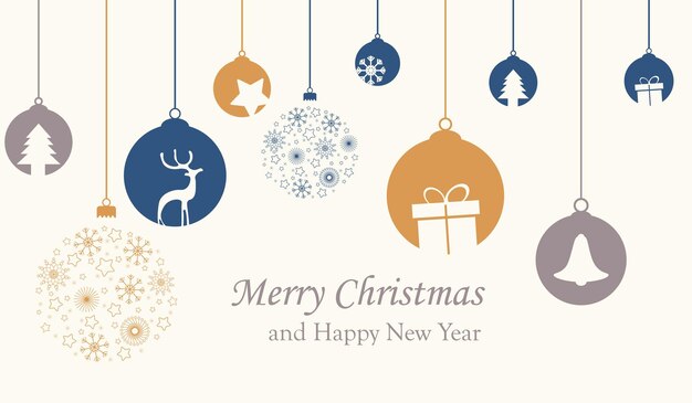 Merry christmas ball decoration banner festival design. Create a Christmas and New Year