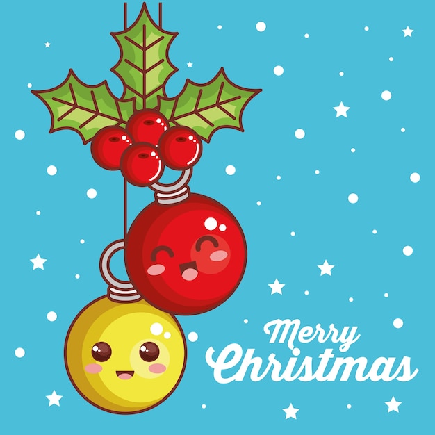 Vector merry christmas balls characters