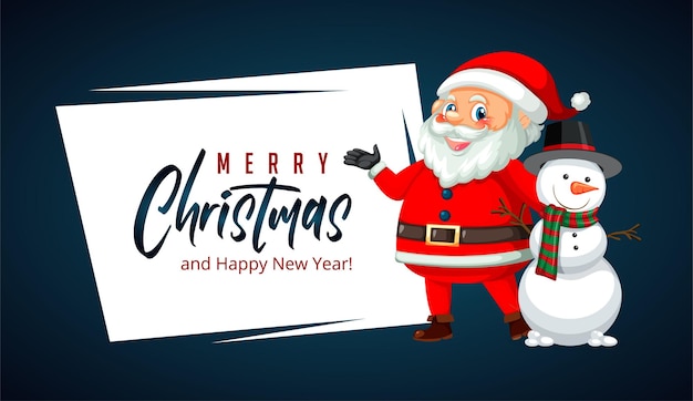 Merry Christmas Banner Concept l Christmas background with snowmen fir tree by robigraphics