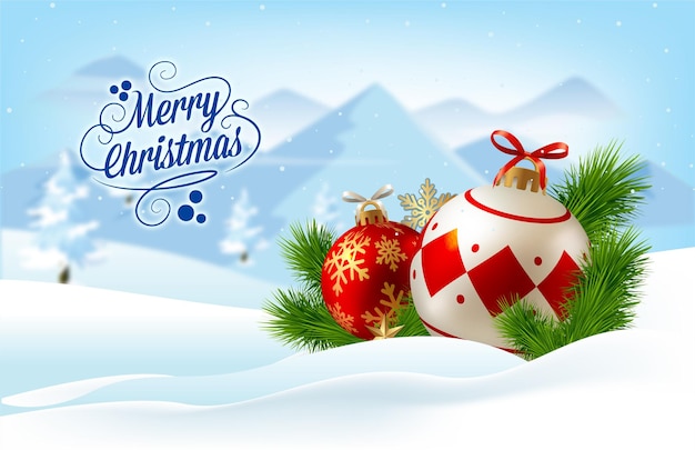 Merry christmas banner concept l kerst achtergrond met sneeuwpoppen fir tree door robigraphics