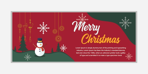 Vector merry christmas banner happy new year banner social media cover and web banner merry christmas