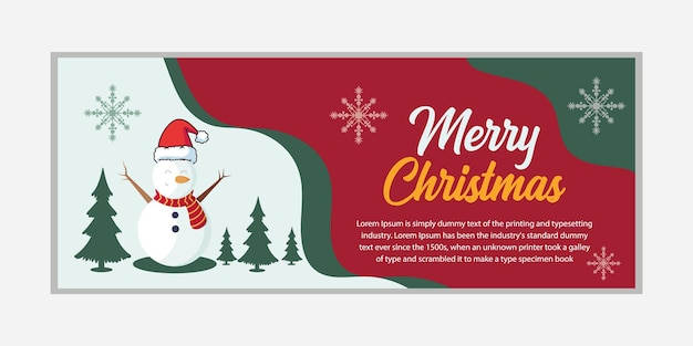 Vector merry christmas banner happy new year banner social media cover and web banner merry christmas