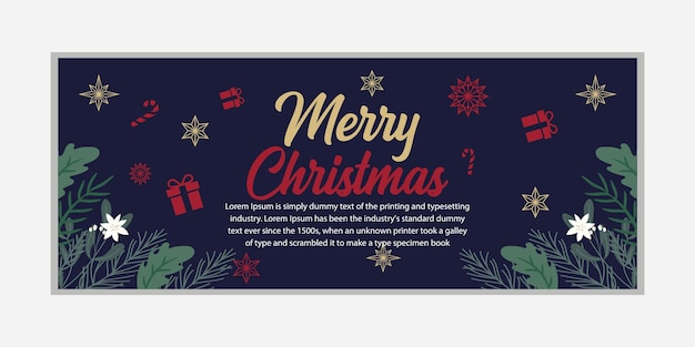 Merry christmas banner happy new year banner social media cover and web banner merry christmas