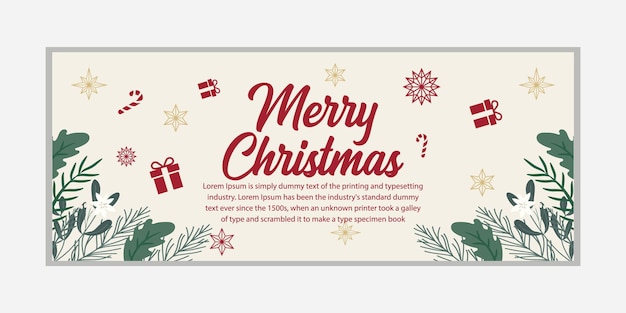 Merry Christmas banner Happy New Year banner social media cover and web banner Merry Christmas