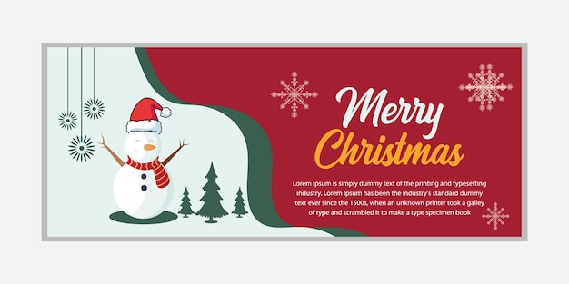 Merry Christmas banner Happy New Year banner social media cover and web banner Merry Christmas