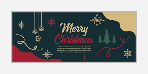 Merry Christmas banner Happy New Year banner social media cover and web banner Merry Christmas