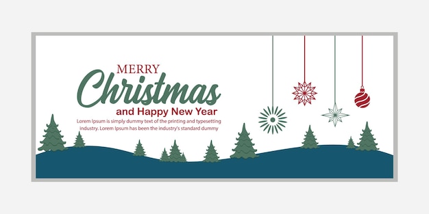 Vector merry christmas banner and happy new year banner social media cover and web banner merry christmas