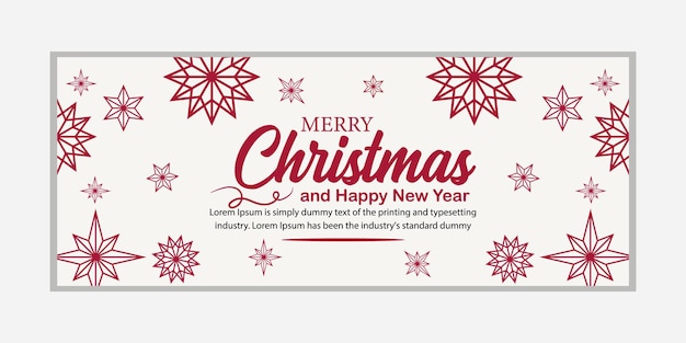 Vector merry christmas banner and happy new year banner social media cover and web banner merry christmas