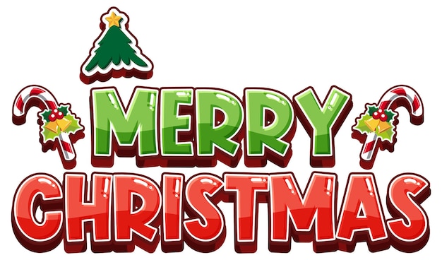 Merry Christmas-banner met kerstversieringen