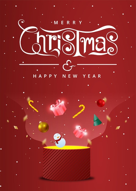 Merry christmas banner template design.