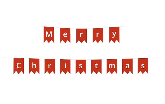 Merry christmas banner on a white background with copy space