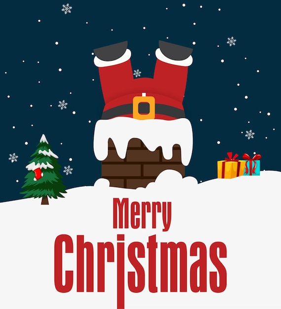 Merry Christmas Banner with Christmas Elements