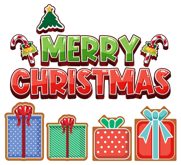 Vector merry christmas banner with christmas ornaments
