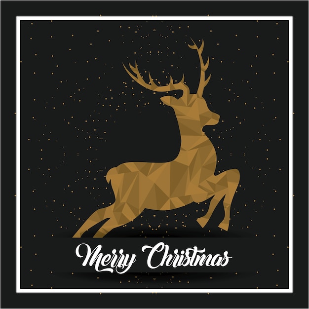 Merry christmas belettering decoratie kaart