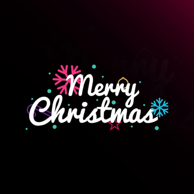 Merry christmas belettering wenskaart