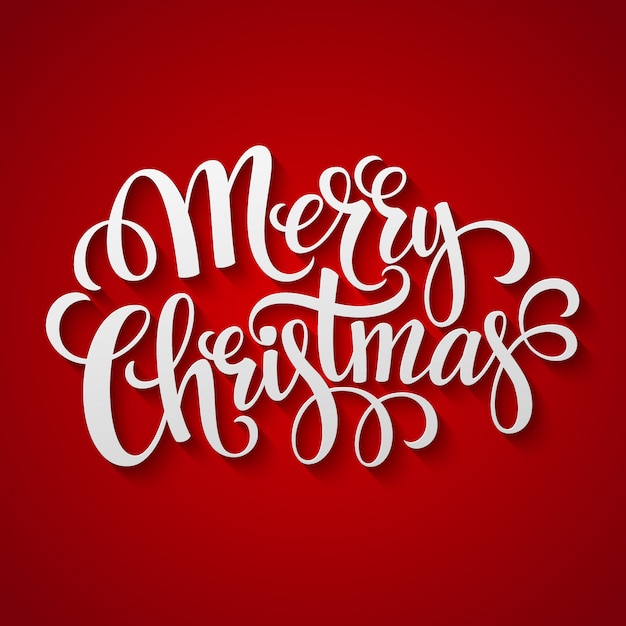 Merry Christmas belettering wenskaart