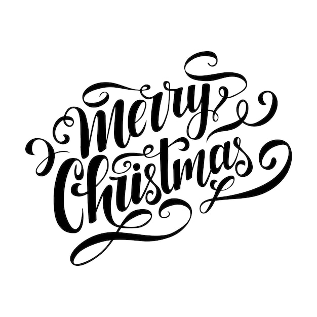 Vector merry christmas belettering.