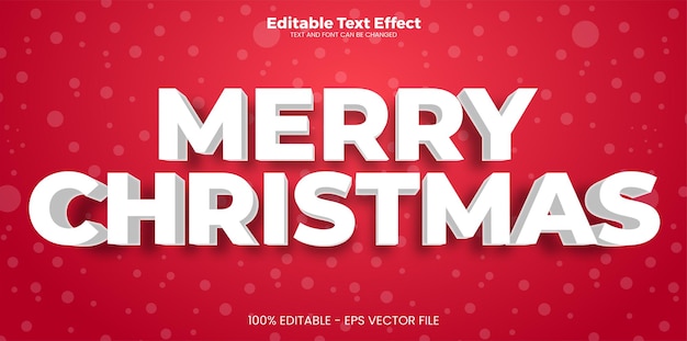 Merry christmas bewerkbaar teksteffect in moderne trendstijl