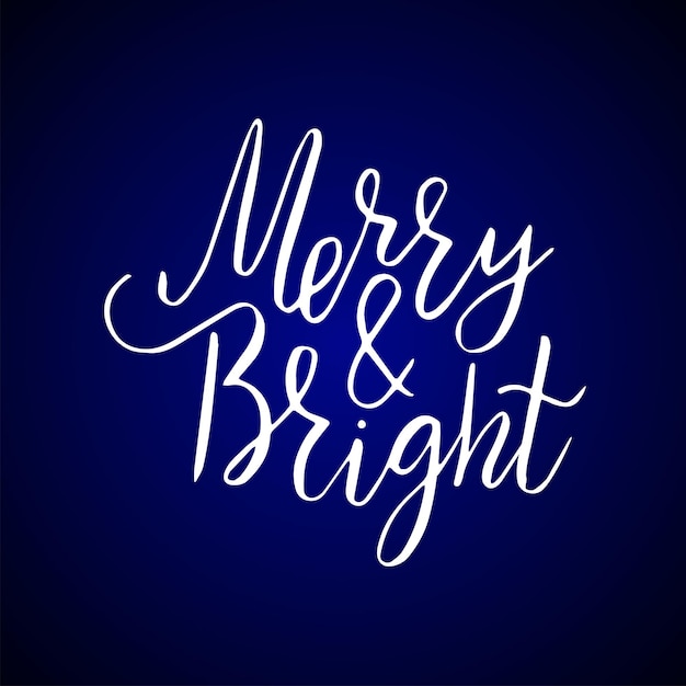 Merry Christmas borstel belettering typografie Handgeschreven tekstontwerp