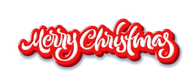 Merry Christmas calligraphic handdrawn lettering