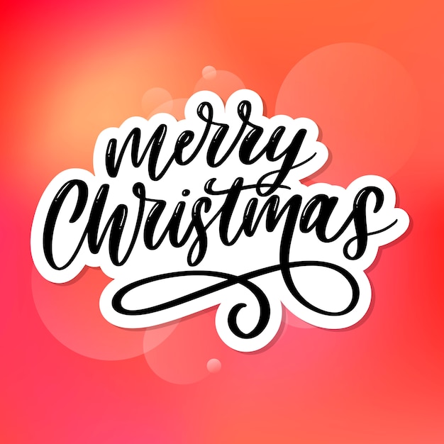 Merry Christmas Calligraphic Inscription Decorated lettering text