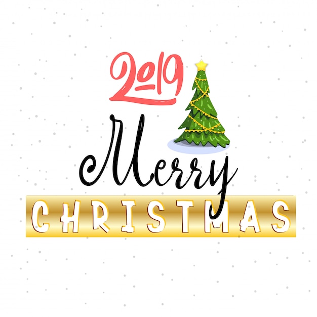 Vector merry christmas calligraphy for cards
