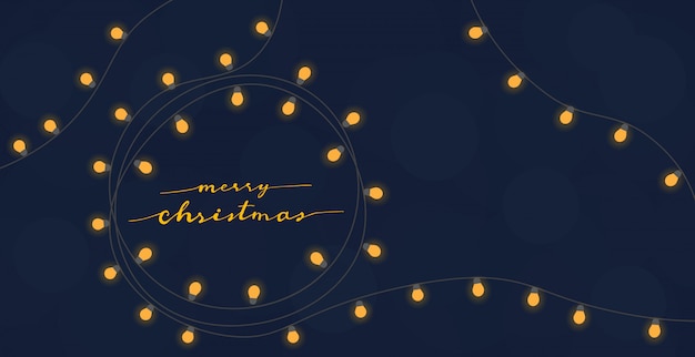 Веселая рождественская каллиграфия в золотом луковичном венке