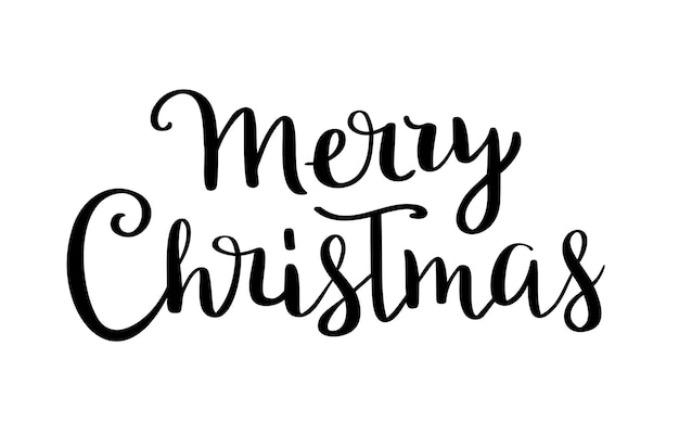 Merry Christmas calligraphy lettering hand written vector illustration for Christmas and New Year