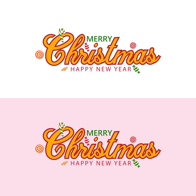 Merry christmas calligraphy and typography design template